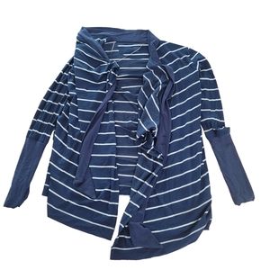 Icebreaker Merino Wool Bliss Wrap Cardigan Sweater Women’s Size M Navy White